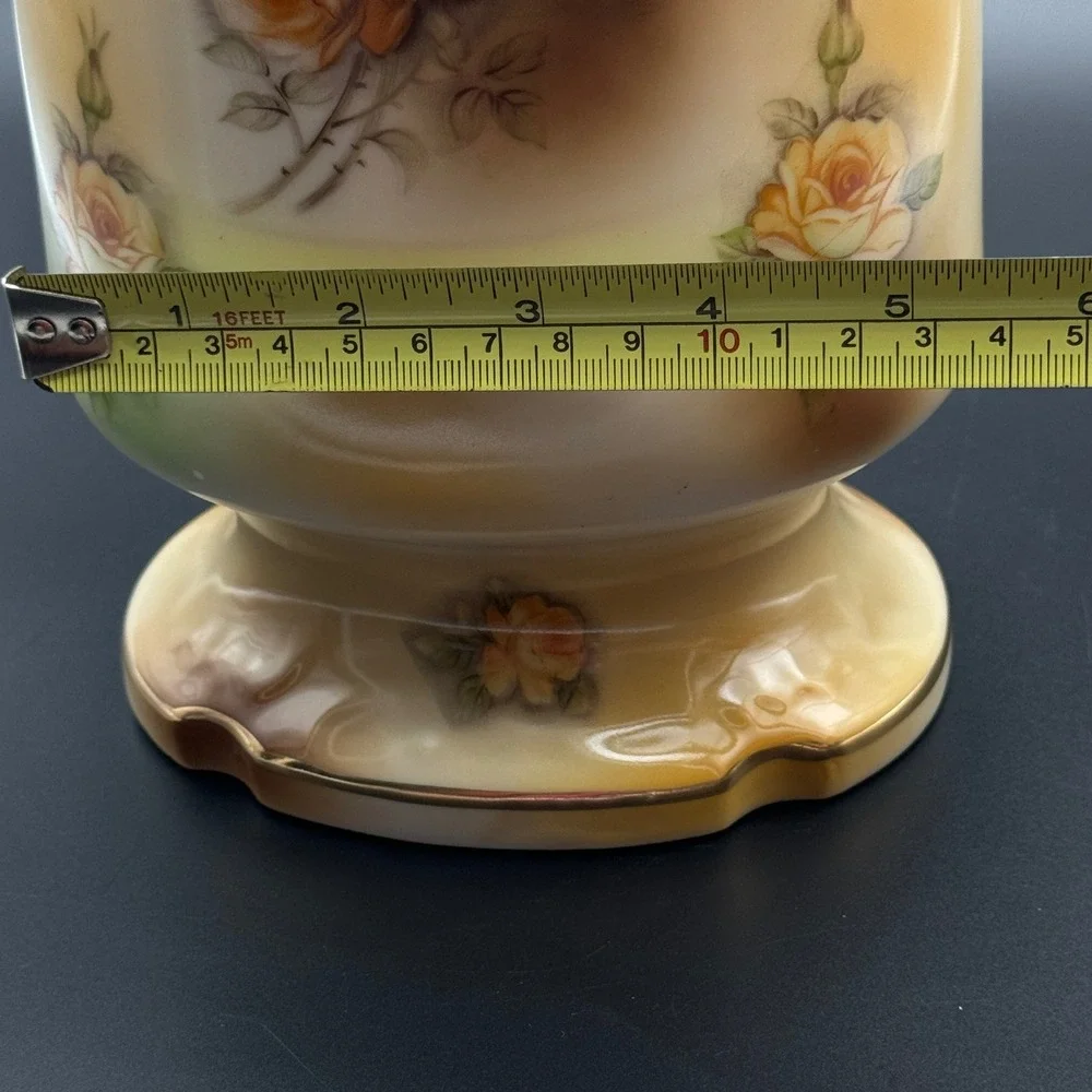 RS Wreath Stamp Porcelain Floral Chocolate‎ Set Pitcher & 5 Cups Gold Trim Roses